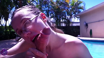 Preview 2 of Dont Touch My Boob - Cock By The Pool