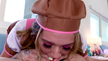 Preview 4 of Big Boubs Mom - MIA KAY 19 YO Huge Cock POV Blowjob and Huge Load Cum Swallow - NO HANDS BLOWJOB WoW! A