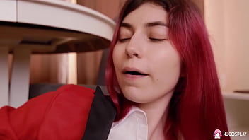 Preview 2 of Lesbian Teen Pee - Redhead hottie Toffina enjoying herself with a toy in shaved pussy.