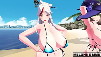 Preview 2 of Dodu Wall Xxx - Risa Ningguang Beidou