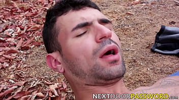 Preview 3 of Korea Xxvideo - Handsome voyeur barebacked outdoors by big cocked hunk