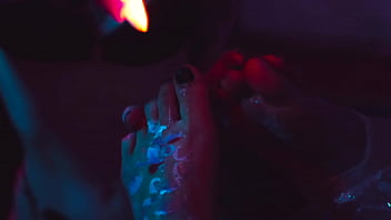 Preview 2 of Preggo Blacks - Wax Play With Feet
