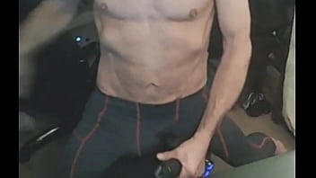 Preview 2 of Hijjab Haentai - Fasica Stretch and Massage-gun with Nipple Tweak and bulge