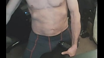 Preview 1 of Hijjab Haentai - Fasica Stretch and Massage-gun with Nipple Tweak and bulge