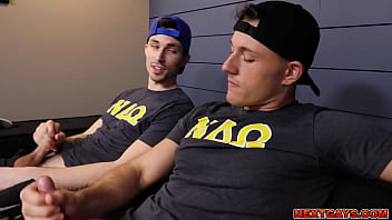 Preview 2 of Raven Oriom - New additions to the fraternity Kane Fox and Ryder Owens play with their big cocks and ends up fucking each other
