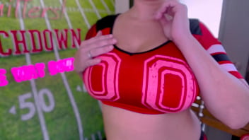 Preview 2 of Lactating Fucking - QUINN WATERS Big Tits Peite MILF Cougar Football Fantasy Big Cock POV Fuck and Suck and Huge Load Cum Swallow