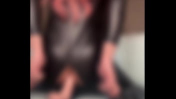 Preview 4 of Ce Gemuk - Wetlook Catsuit TS Smoking,  Intense Masturbation and Dildo Fucking