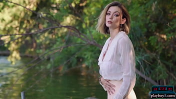 Preview 1 of Fucking Pulic Place - Huge natural boobs German Playboy model shows off her luscious body