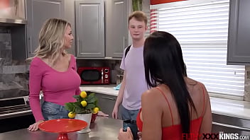 Preview 1 of Mosisex Com - Stepson fucking his stepmom and her bff