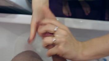 Preview 4 of Steam Hd - Spying on her step son in the shower - washed his cock ,  sucked ,  jerked off and finished in the mouth of the mom ,  said thank you and left