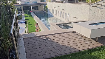 Preview 1 of Wife Takes Multiple Cumm Loads - Big Ass Latina Tokyo Lynn Fucks By Pool In Hollywood Hills