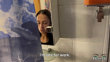 Preview 1 of School Doubl - DeepThroath fucking of slobbering StepMom in the shower with ThroatPie