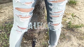 Preview 1 of Hairy Bush Pics - Linda Leclaire WETTING JEANS on the street