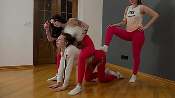 Preview 2 of Amrician Mom - Lesbian Humiliation And Smell Fetish With Sweaty Socks,  Armpits,  Asses