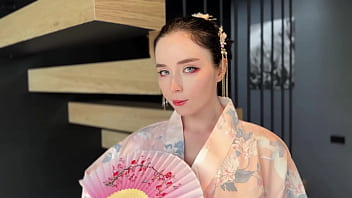 Preview 1 of Xxx Bnojputo - Fucked Blue-eyed Geisha in All Poses and Cum in her Mouth POV
