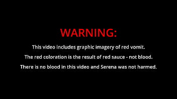 Preview 1 of 48 Years Women - Red puke from Deep throat practice - Split Screen