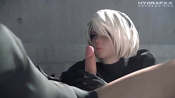 Preview 4 of Byotfol Woman - Nier Automata 2B Giving A Blowjob Rule 34