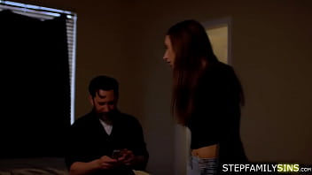 Preview 1 of Saxy Xxx Dog Video - Busty teen stepdaughter teasing stepdad