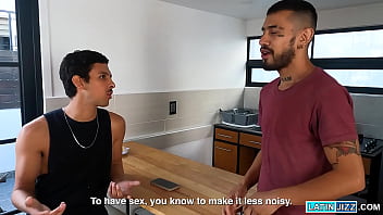 Preview 2 of Babe Striptease - You want leche? Yeah,  give it to me! Enrique Mudu and Alberto Chimal - Two Latinos with HUGE cocks fucking having fun together!