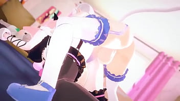 Preview 4 of Saggy Tits Solo Hanging - Mori Forced To Have Futa Sex (Hololive Porn Animation)