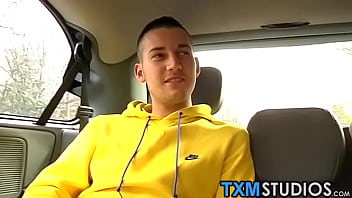 Preview 1 of Czech With Oldie - Cute twink picked up and slammed while traveling to class