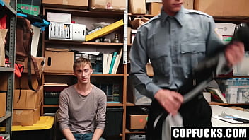 Preview 1 of Naughty American Xxx Full Video - Shoplifter Detained and Fucked by Mall Officer - Copfucks