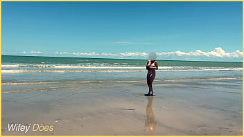 Preview 2 of Sapna Xx X - Wife playing nude football public clothed beach