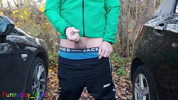 Preview 2 of English Old Xxx Move - I jerk my uncut cock in a commuter parking lot. Unfortunately,  a voyeur then showed up.