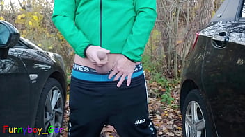 Preview 3 of English Old Xxx Move - I jerk my uncut cock in a commuter parking lot. Unfortunately,  a voyeur then showed up.