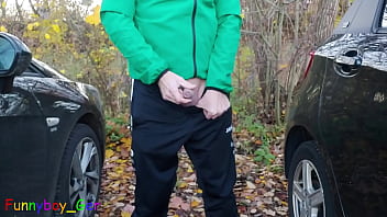 Preview 1 of English Old Xxx Move - I jerk my uncut cock in a commuter parking lot. Unfortunately,  a voyeur then showed up.