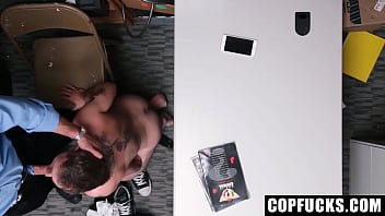 Preview 2 of Dady With - Shoplifter with Very Immature and Full of Attitude Gets Mall Guard&#039_s Dick as Punishment - Copfucks