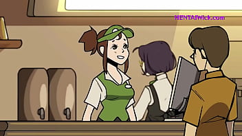 Preview 1 of Forty Man - Chubby Barista with Giant Lactating Boobs - 3D Cartoon Parody HQ