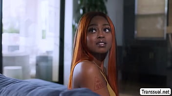 Preview 1 of Pcreamyanty Cremy - Trans babe fucks boyfriends ebony stepdaughter