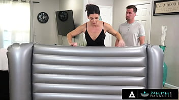 Preview 1 of Big Black Cock 12 Inch - NURU MASSAGE - Naughty Step Aunt Gives Hot NURU Massage To Welcome Her Niece&#039_s Boyfriend