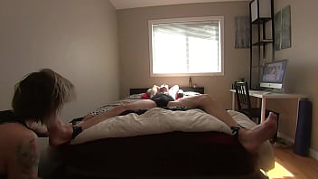 Preview 3 of Virnig Video - Milf Teases her Bound Boyfriend&#039_s Feet and Cock to a Begging Orgasm (Part 2)
