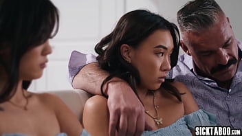 Preview 3 of China Sex Download - Petite teen twin stepsisters Lulu Chu adn Asian teen Kimmy Kimm for perverted big dick stepdad Charles Dera