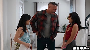 Preview 1 of China Sex Download - Petite teen twin stepsisters Lulu Chu adn Asian teen Kimmy Kimm for perverted big dick stepdad Charles Dera