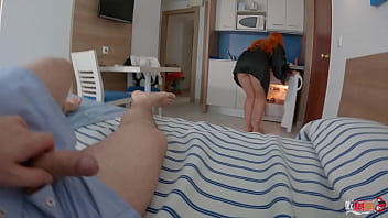 Preview 1 of Al Movies Sxxe Video Com - Stepmom was preparing breakfast while I was masturbating on her ass and we had unplanned sex