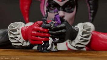 Preview 1 of Animal Girl Sex Com - Harley Queen play  hard with Joker and Batman