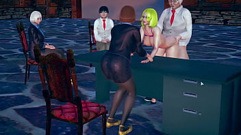 Preview 2 of 18 Virgin Girl Porno - Secretary ploughed by boss from behind in front of management