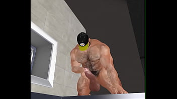 Preview 2 of Brunette Teem - extremely handsome hunk cam heyward jerks his huge cock