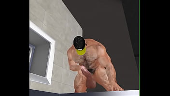 Preview 1 of Brunette Teem - extremely handsome hunk cam heyward jerks his huge cock