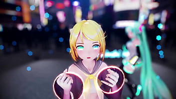 Preview 1 of Sph Verbal - Miku &amp_ Rin Sexy Naked Dance - Heart Pie Dance Hall MMD by Shinshi52