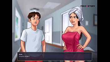 Preview 2 of Mom Titboob - Summertime Saga - Anon watched his step-sister nude body while she take bath and other nude girls