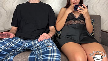 Preview 1 of Cgjf - Stepbrother Caught Me Watching Porn and Masturbating! But He Was Not Confused and Fingering My Tight Pussy until Orgasm!