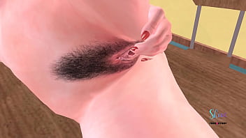 Preview 4 of Rozz Ix - Animated 3d sex video of a cute teen girl givng sexy poses and masturbating - fingering pussy