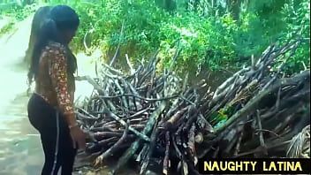 Preview 3 of Xvedio Amrike - OUTDOOR Ebony Queen Fucked Husband Driver In The Bush Path   Village Hardcore Porno