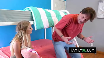 Preview 1 of Xxix Nikrab - Skinny teen stepdaughter have a secret crush on stepdad and takes his hard dick