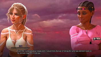 Preview 2 of Call Girl America - The Seven Realms -Atlas having Threesome sex with Leyala,  Kali &amp_ Naya - Visual novel