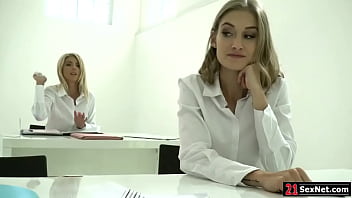 Preview 1 of Public Bus Big Ass - Lesbian teen having 3some with classmates in the classroom